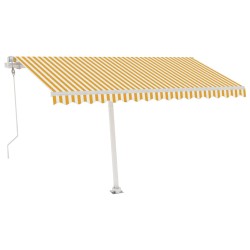    Tenda Automatica con Sensore Vento LED 450x350 cm Gialla Bianca