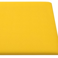   Pannelli Murali 12 pz Gialli 90x15 cm Velluto 1,62 m²