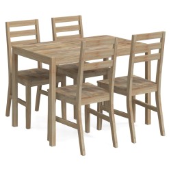 Set da Pranzo 5 pz in Legno Massello di Acacia