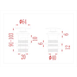 Scarico a Pressione con Funzione Troppopieno Nero 6,4x6,4x9,1cm