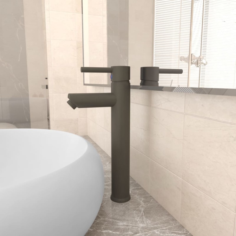 Rubinetto Miscelatore da Bagno Grigio 12x30 cm