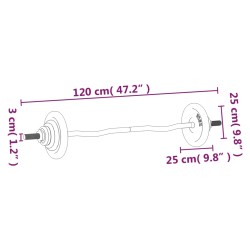 Set Bilanciere con Dischi 30 kg in Ghisa e Acciaio Cromato