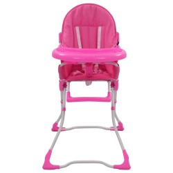 Seggiolone Pappa per Bambini Rosa e Bianco