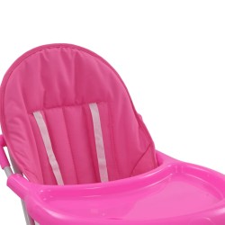 Seggiolone Pappa per Bambini Rosa e Bianco