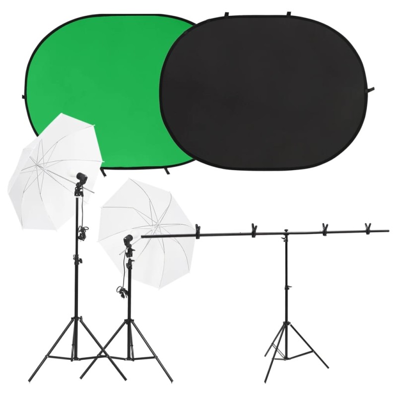 Kit per Studio Fotografico con Set di Luci e Fondale