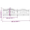 Recinzione Cancello con Punta a Lancia Nera 406x151cm Acciaio