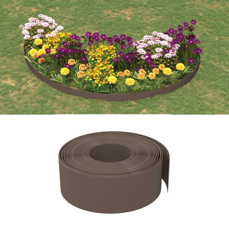 Bordature da Giardino 2 pz Marroni 10 m 20 cm in Polietilene