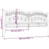 Recinzione Cancello con Punta a Lancia Nera 305x151cm Acciaio