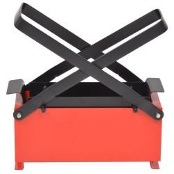 Compattatore di Carta in Acciaio 34x14x14 cm Nero e Rosso