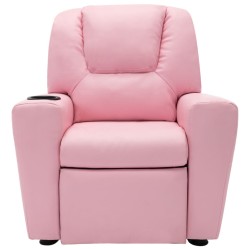 Poltrona Reclinabile per Bambini in Similpelle Rosa