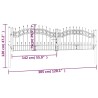 Recinzione Cancello con Punta a Lancia Nera 305x120cm Acciaio