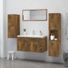 Armadietto Bagno Rovere Fumo 30x30x130 cm in Legno ingegnerizzato