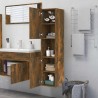 Armadietto Bagno Rovere Fumo 30x30x130 cm in Legno ingegnerizzato