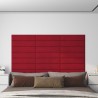   Pannelli Murali 12 pz Rosso Vino 60x15 cm Velluto 1,08 m²