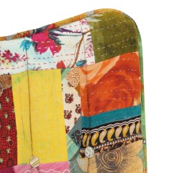 Sedia a Dondolo con Poggiapiedi Multicolore Patchwork in Tela