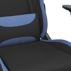 Sedia da Gaming Nero e Blu in Tessuto