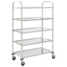 Carrello da Cucina a 5 Livelli 107x55x147 cm in Acciaio Inox