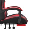 Sedia da Gaming con Poggiapiedi Nero e Rosso in Similpelle