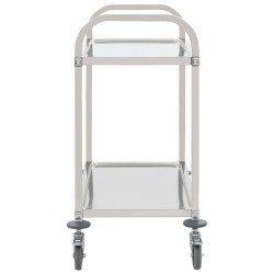 Carrello da Cucina a 2 Livelli 95x45x83,5 cm in Acciaio Inox