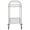 Carrello da Cucina a 2 Livelli 95x45x83,5 cm in Acciaio Inox