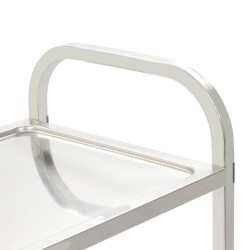 Carrello da Cucina a 2 Livelli 95x45x83,5 cm in Acciaio Inox