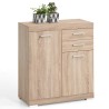 FMD Credenza con 2 Ante e 2 Cassetti 80x34,9x89,9 cm Rovere