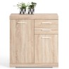 FMD Credenza con 2 Ante e 2 Cassetti 80x34,9x89,9 cm Rovere