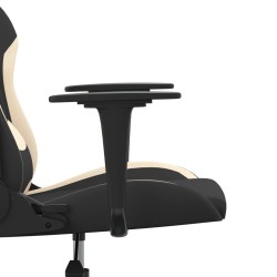 Sedia da Gaming Nero e Crema in Tessuto