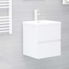 Mobile Bagno con Lavabo Integrato Bianco Lucido in Truciolato