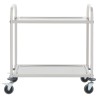 Carrello da Cucina a 2 Livelli 96,5x55x90 cm in Acciaio Inox