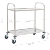 Carrello da Cucina a 2 Livelli 96,5x55x90 cm in Acciaio Inox