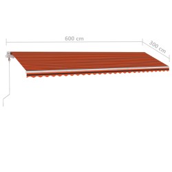   Tenda da Sole Autoportante Automatica 600x300cm Arancio Marrone