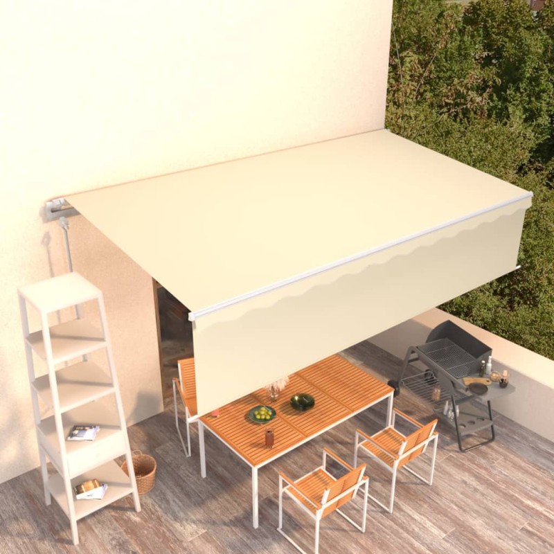 Tenda da Sole Retrattile Automatica con Parasole 6x3 m Crema