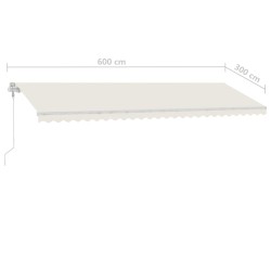 Tenda da Sole Autoportante Automatica 600x300 cm Crema