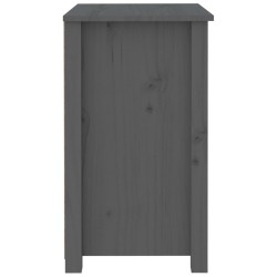 Comodini 2 pz Grigi 50x35x61,5 cm in Legno Massello di Pino