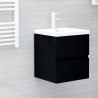 Mobile Bagno con Lavabo Integrato Nero in Legno Ingegnerizzato