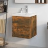   Mobile Bagno con Lavabo Integrato Rovere Fumo Legno ingegnerizzato