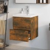   Mobile Bagno con Lavabo Integrato Rovere Fumo Legno ingegnerizzato