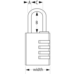 Master Lock Lucchetto a Combinazione Alluminio Nero 40 mm 7640EURDBLH