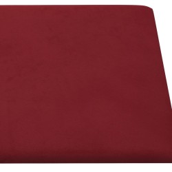 Pannelli Murali 12 pz Rosso Vino 90x15 cm Velluto 1,62 m²