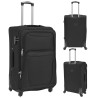 vidaXL 3 pz Set di Valigie Trolley Morbide Nere