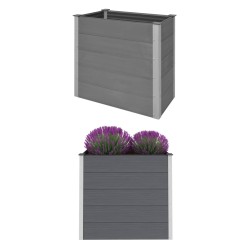 vidaXL Letto Rialzato da Giardino in WPC 100x50x91 cm Grigio