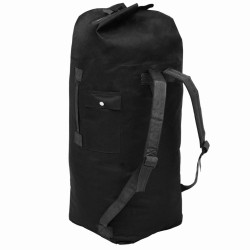 vidaXL Borsone da Viaggio in Stile Militare 85 L Nero