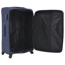 vidaXL 3 pz Set di Valigie Trolley Morbide Blu Marino