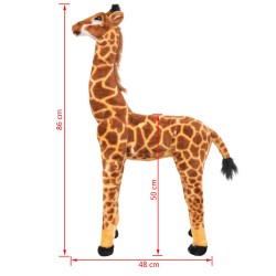 vidaXL Giraffa in Peluche in Piedi Marrone e Gialla XXL