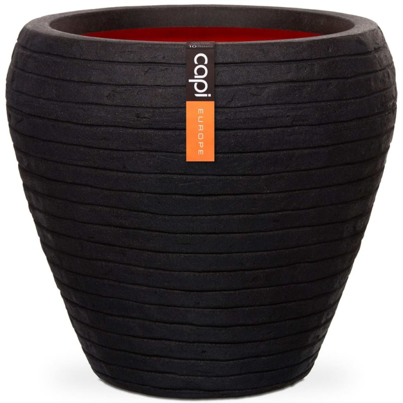 Capi Vaso a Cono Nature Row 42x38 cm Nero KBLRO362