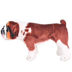 vidaXL Bulldog di Peluche Giocattolo Bianco e Marrone XXL