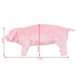 vidaXL Maialino in Peluche in Piedi Rosa XXL