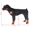 vidaXL Cane Rottweiler in Peluche in Piedi Nero e Marrone XXL