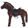 vidaXL Cavallo in Peluche in Piedi Marrone Scuro XXL